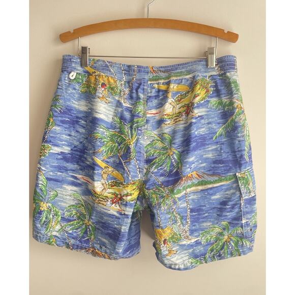 Vintage Polo By Ralph Lauren Mens Size Large Swim Trunks Shorts Hawaiian - Picture 4 of 4